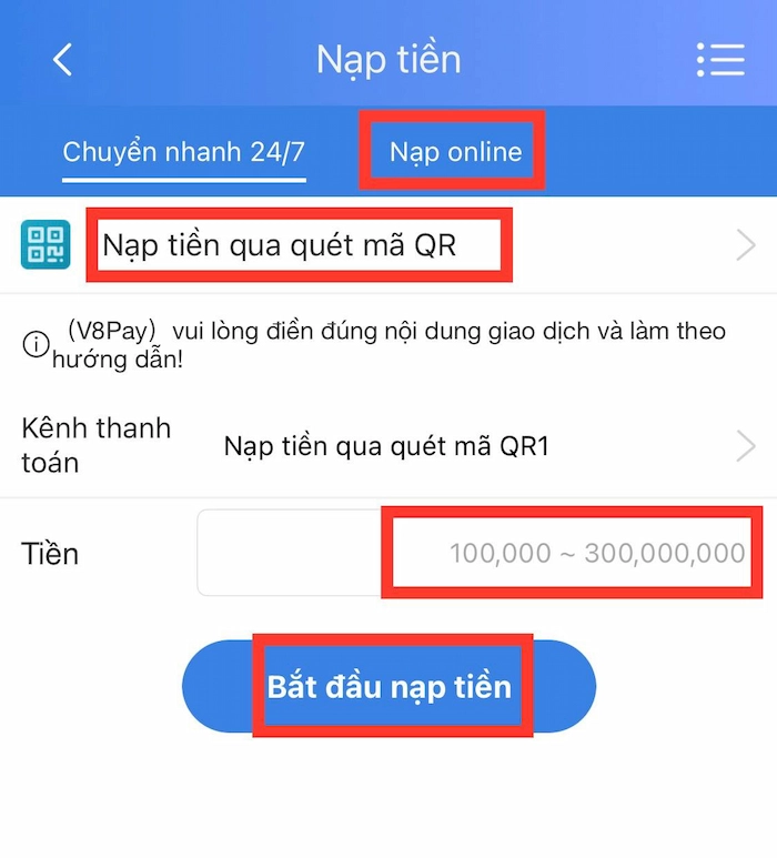 Cách Nạp Tiền Bằng Quét Mã QR Ngân Hàng