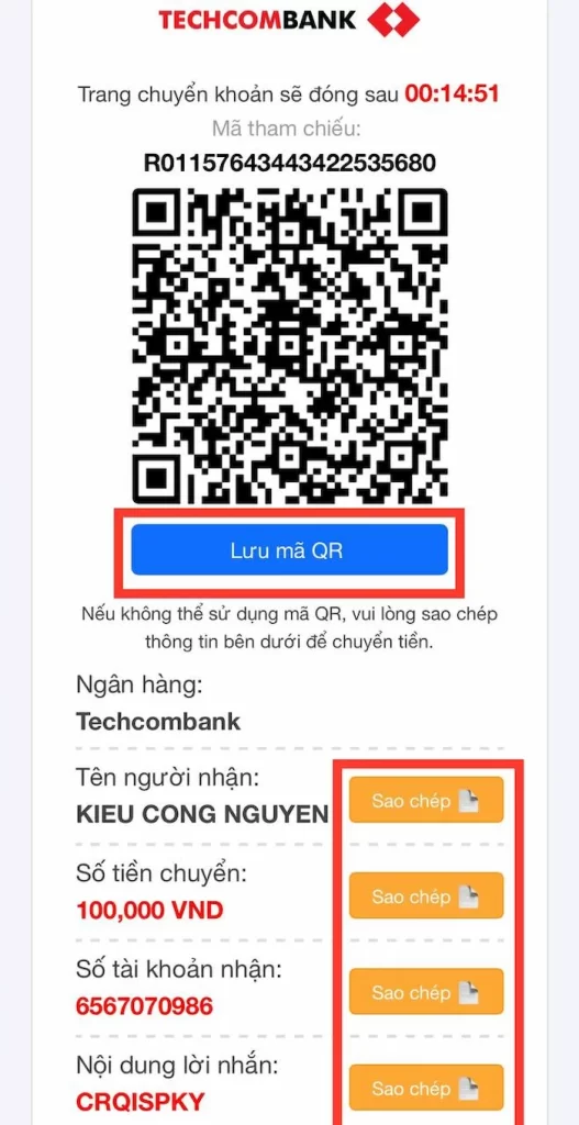 Cách Nạp Tiền Bằng Quét Mã QR Ngân Hàng