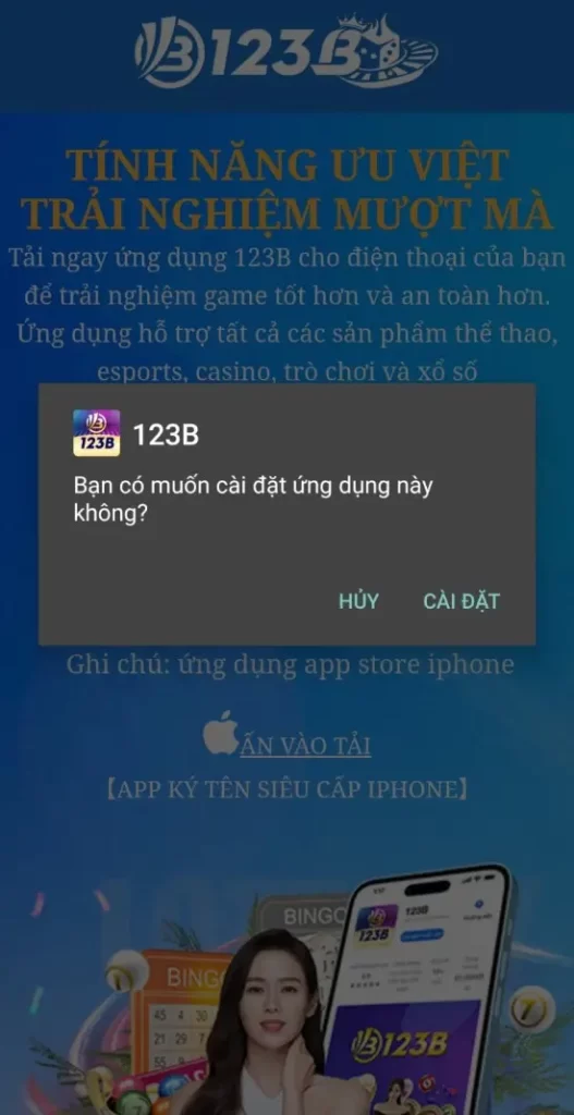 Cho phép tải app tại cài đặt