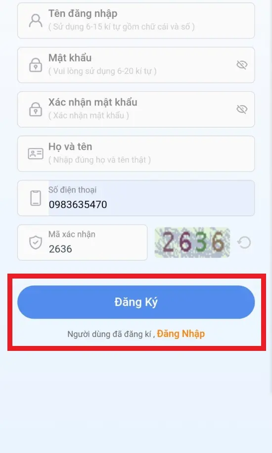 Xác nhận đăng ký 123B